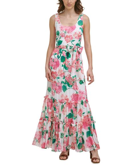 calvin klein floral maxi dress|calvin klein tiered maxi dress.